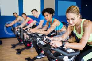 Fit people in a spin class