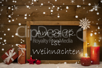 Festive Card, Blackboard, Snowflakes, Weihachten Mean Christmas