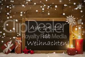 Festive Card, Blackboard, Snowflakes, Weihachten Mean Christmas