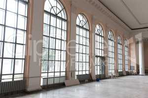 Modern interior represented with French windows
