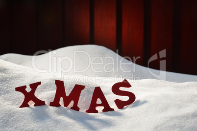 Christmas Card With Red Letters Xmas, Snow