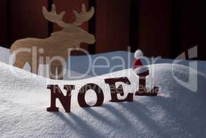 Card With Moose And Snow, Noel Mean Christmas
