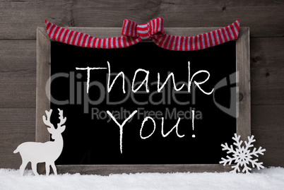 Gray Christmas Card, Snow, Loop, Thank You