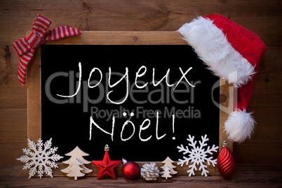 Brown Blackboard Santa Hat Joyeux Noel Means Merry Christmas