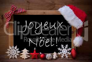 Brown Blackboard Santa Hat Joyeux Noel Means Merry Christmas