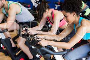 Fit people in a spin class