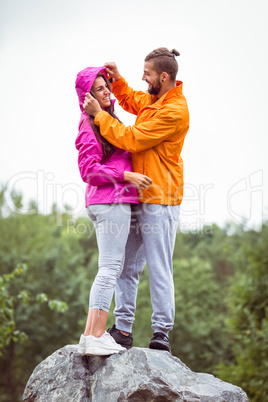 Happy couple on a hike Happy couple on a hike