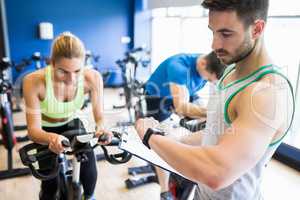 Fit people in a spin class