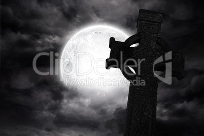 Graveyard under the full moon