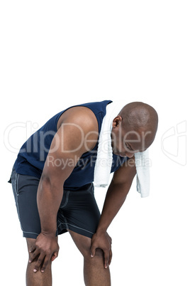 Fit man taking a break from working out Fit man taking a break from working out
