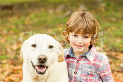 Little boys with his dog