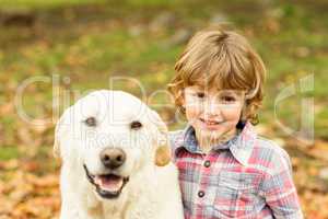 Little boys with his dog