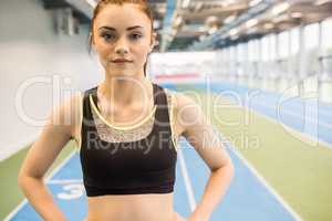 Fit woman on the running track