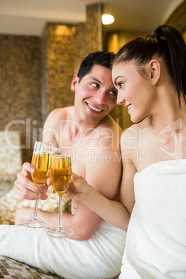 Couple relaxing in the thermal suite