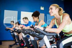 Fit people in a spin class