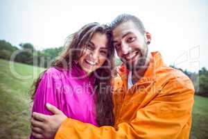 Happy couple on a hike