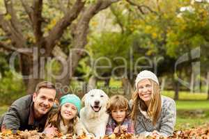 Young family with a dog