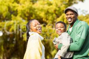 Portrait of a young smiling family