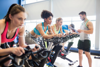 Fit people in a spin class