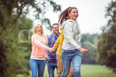 Friends on a hike together