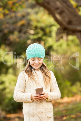 Happy little girl in the park