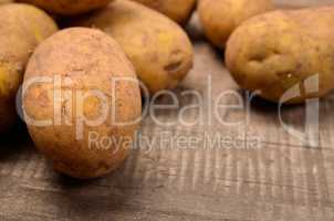 Raw organic potatoes