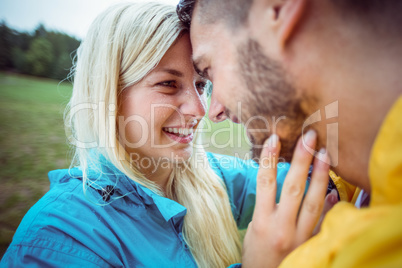 Happy couple on a hike