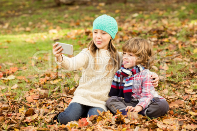 Happy siblings in the park