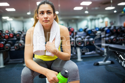 Woman resting in between workouts