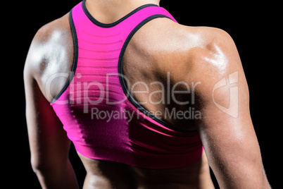 Close up of muscular woman
