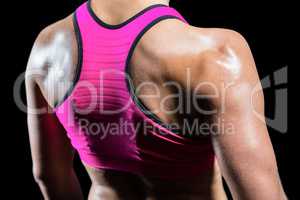 Close up of muscular woman