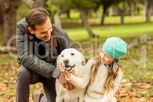 Young family with a dog