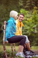 Happy couple on a hike