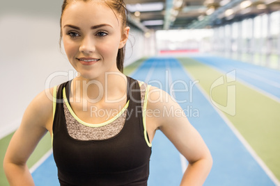 Fit woman on the running track