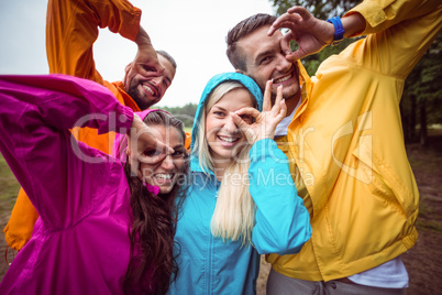 Friends having fun on a hike