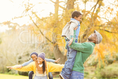 View of a happy young family
