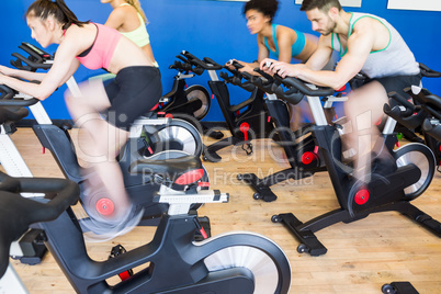 Fit people in a spin class