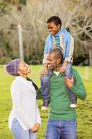 Happy family in the park