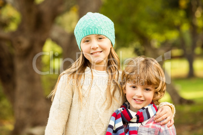 Happy siblings in the park