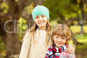 Happy siblings in the park