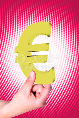 Hand holding euro symbol