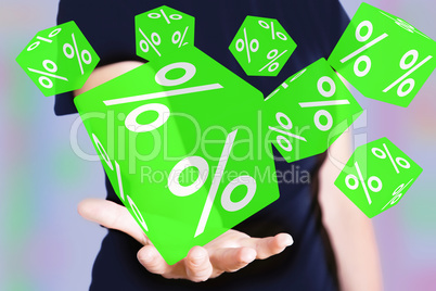 Woman with percent Cubes