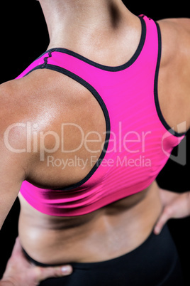 High angle view of muscular woman