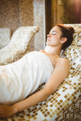 Woman relaxing while lying down