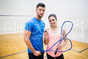 Happy couple after a squash game