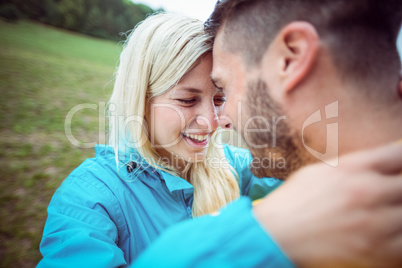 Happy couple on a hike