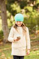 Happy little girl in the park