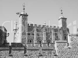 Black and white Tower of London