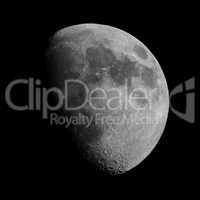 Black and white Gibbous moon