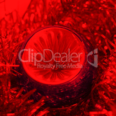 Christmas bauble and tinsel